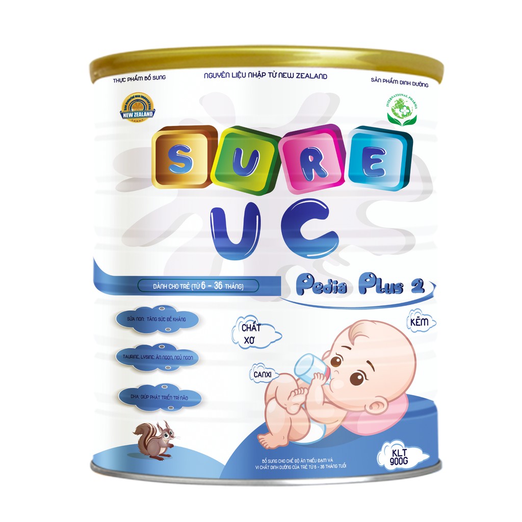 Sưa bột sure uc pedia plus số 2 900g sản phẩm chính hãng date mới nhất