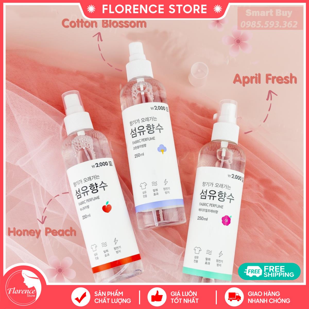 Xịt Thơm Quần Áo Fabric Perfume Nội Địa Hàn Quốc Cao Cấp (250ml)