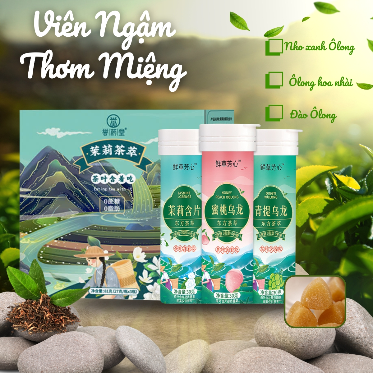 Kẹo Ngậm, Viên Ngâm Trái Cây Thơm Mát Khử Mùi Hôi Miệng Hiệu Quả, Kẹo Trái Cây Thơm Miệng