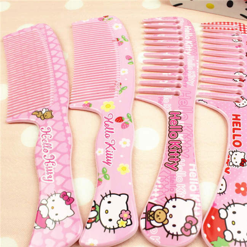 Lược cho bé chải tóc PINKX040 [FREESHIP] Trang Trí Decor lược công chúa Hello Kitty cho bé toàn màu hồng