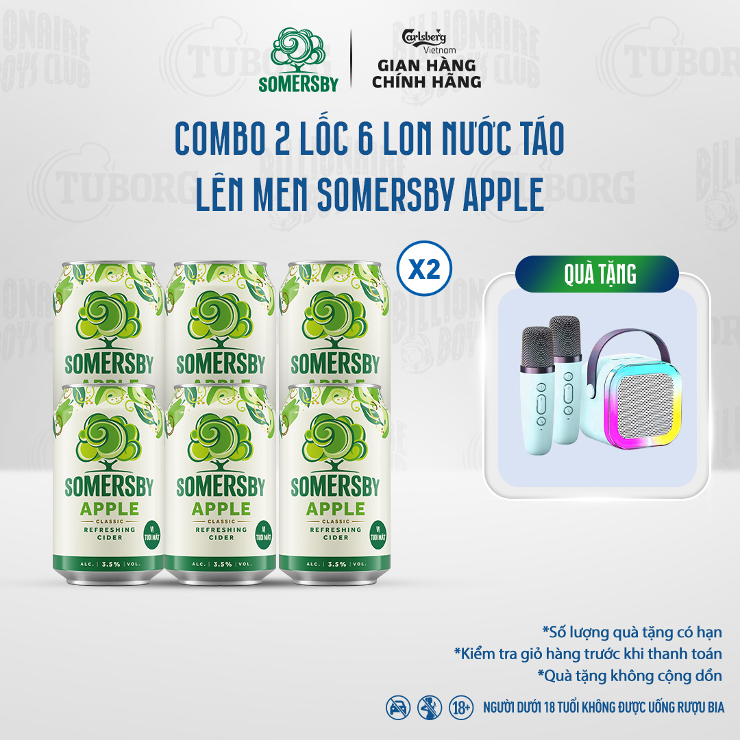 [MỚI] Combo 02 Lốc 6 lon Nước táo lên men Somersby (320ml/lon) - Độ cồn 3.5%