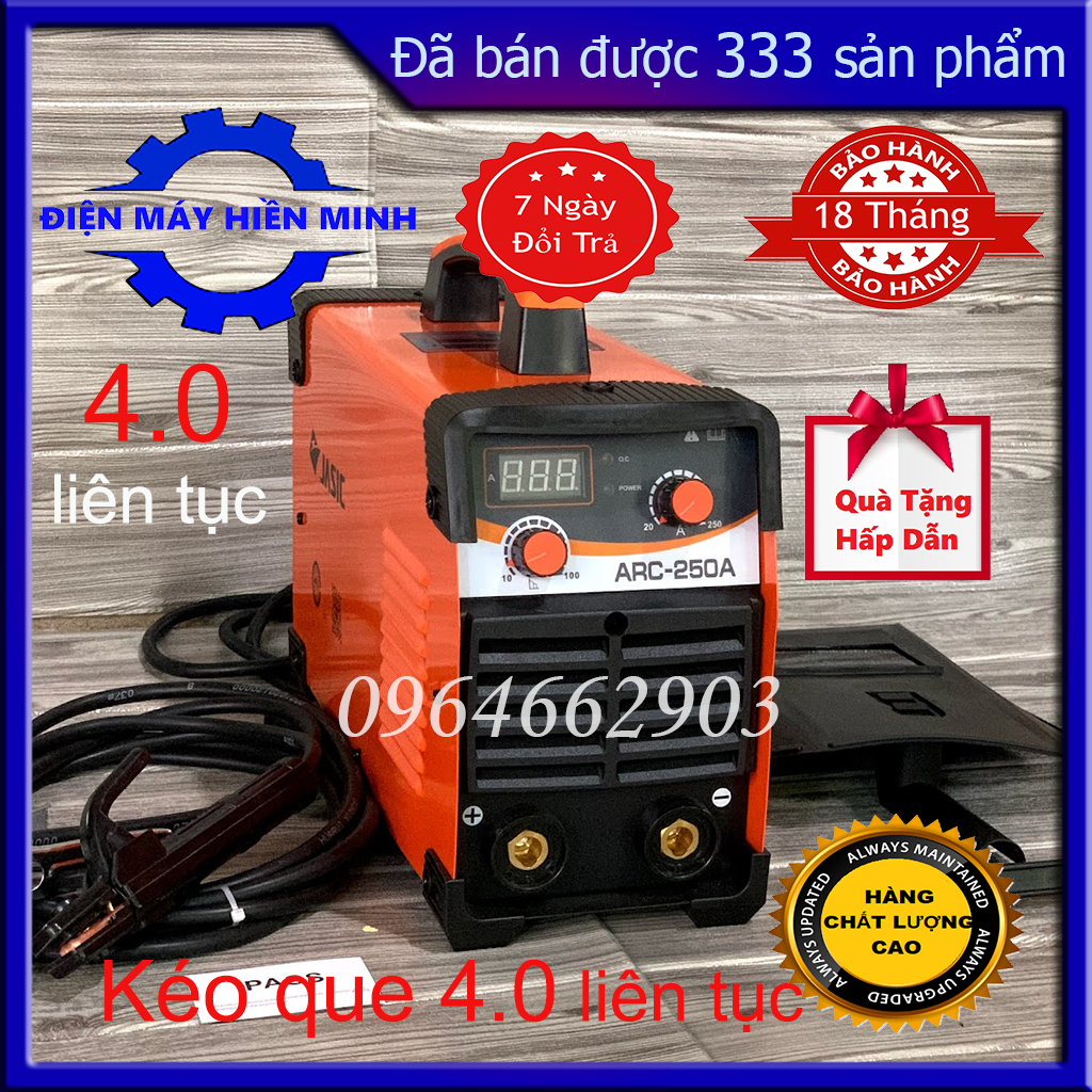 Máy hàn Jasic ARC 250A 2 núm chỉnh dòng - Máy hàn que 4 ly liên tục chính hãng
