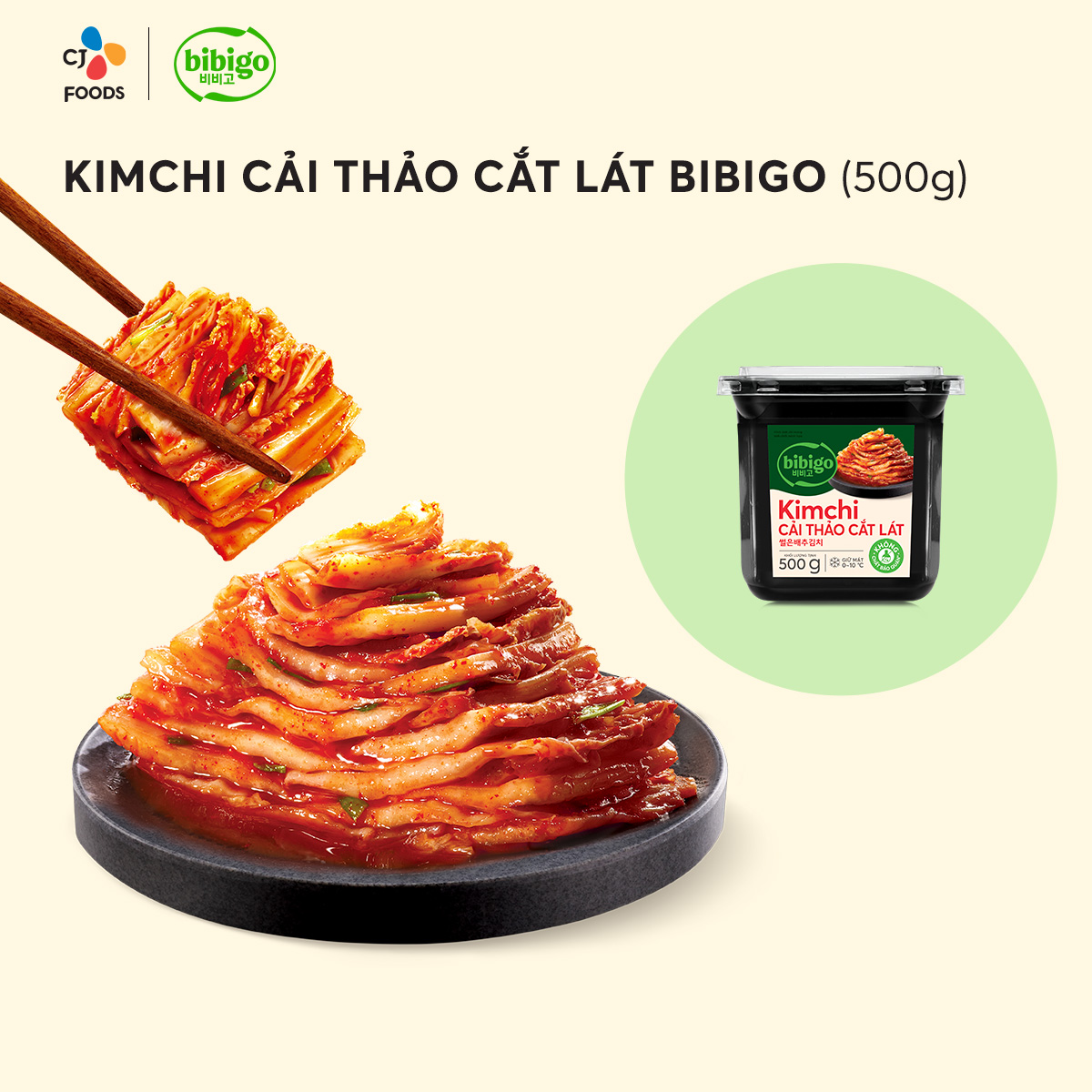 [Quà tặng] Kim chi Bibigo cải thảo cắt lát Bibigo - Hộp 500g