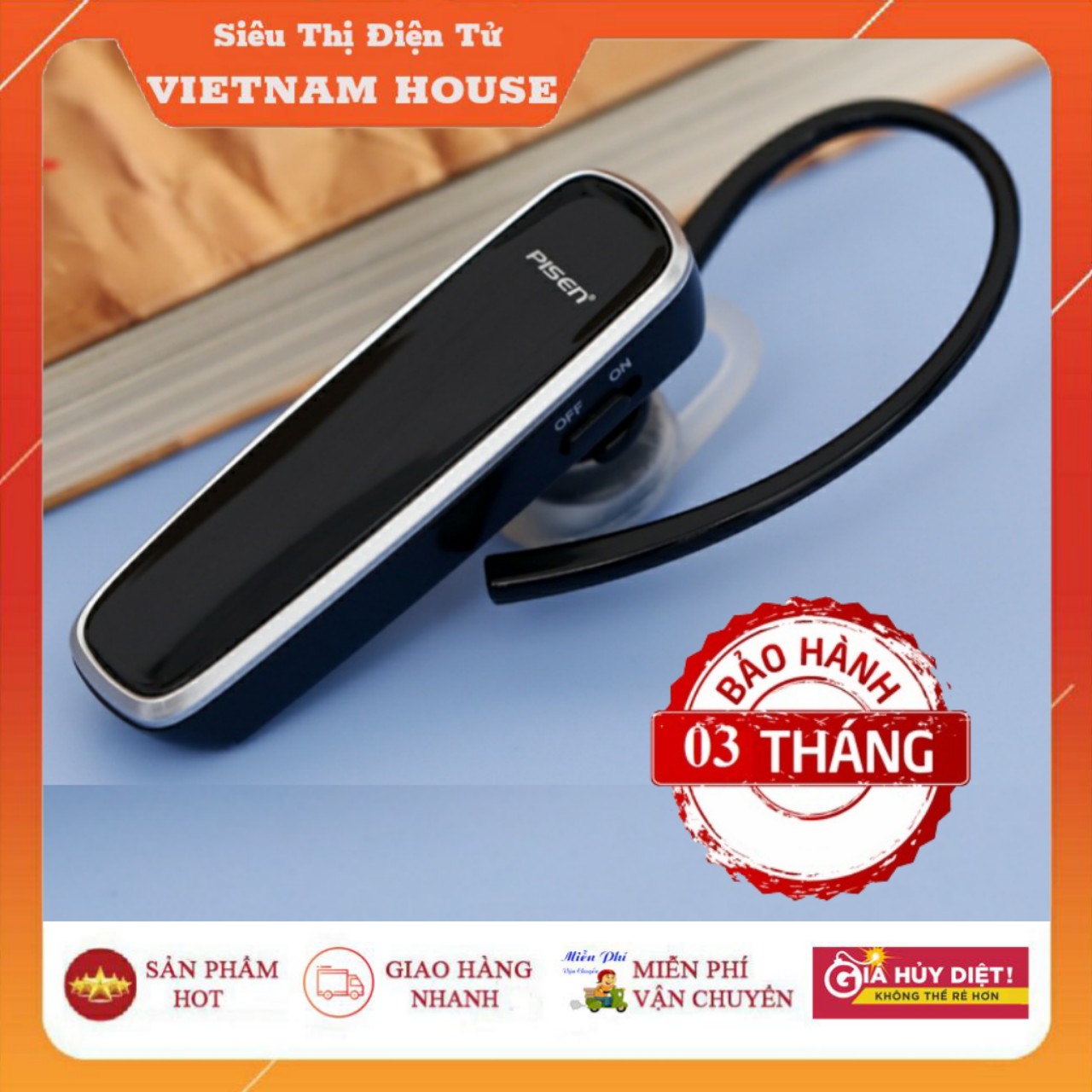 🔴chính hãng🔴tai nghe bluetooth pisen le002+ đen