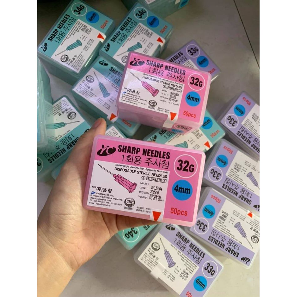 Đầu kim tiêm dưỡng chất 32g, 33g, 34g - hàn quốc. bịch 10 cây