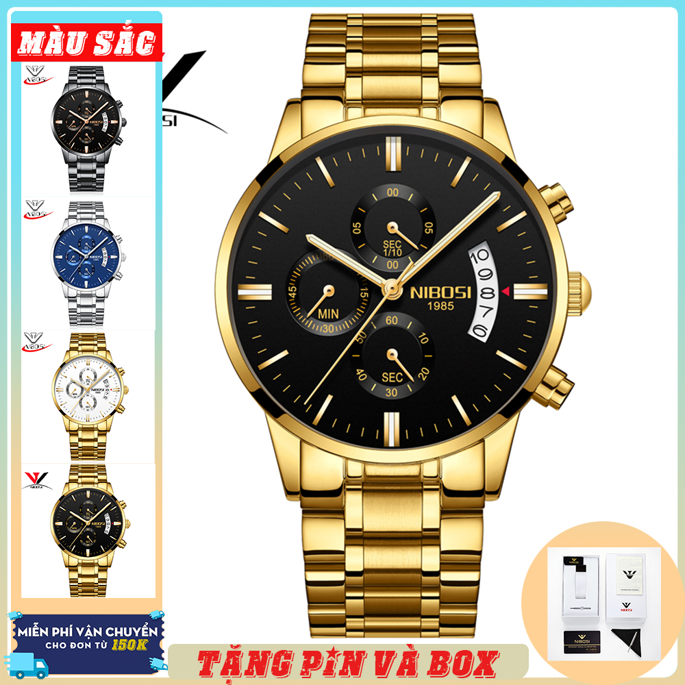 Đồng hồ nibosi 2309 đồng hồ nam authentic full box - tặng pin đồng hồ - đồng hồ nam đẹp