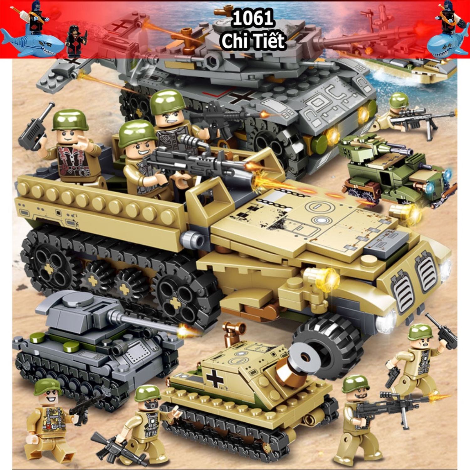 - bộ đồ chơi lắp ɡhép mô hình xe tăng - lắp ráp robot biến hình – mô hình xe quân đội, máy bay chiến đấu