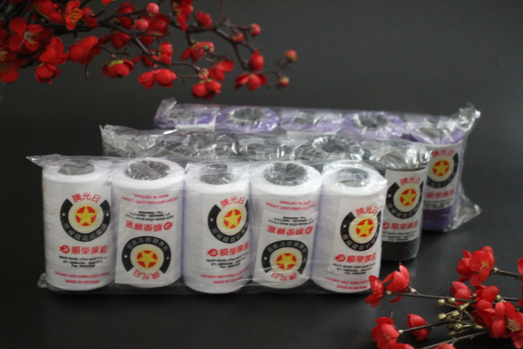 Chỉ khâu màu trắng hình ngôi sao 1 set /5 cuồn