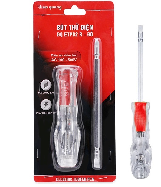 Bút thử điện 2 đầu vặn tua vít điện quang đq etp01 rb etp02 r