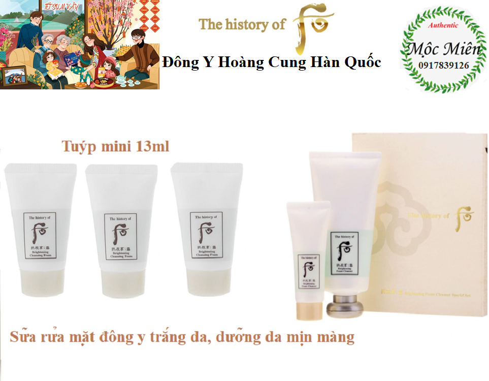Sữa rửa mặt làm sáng da Whoo Brightening cleansing Foam 13ml