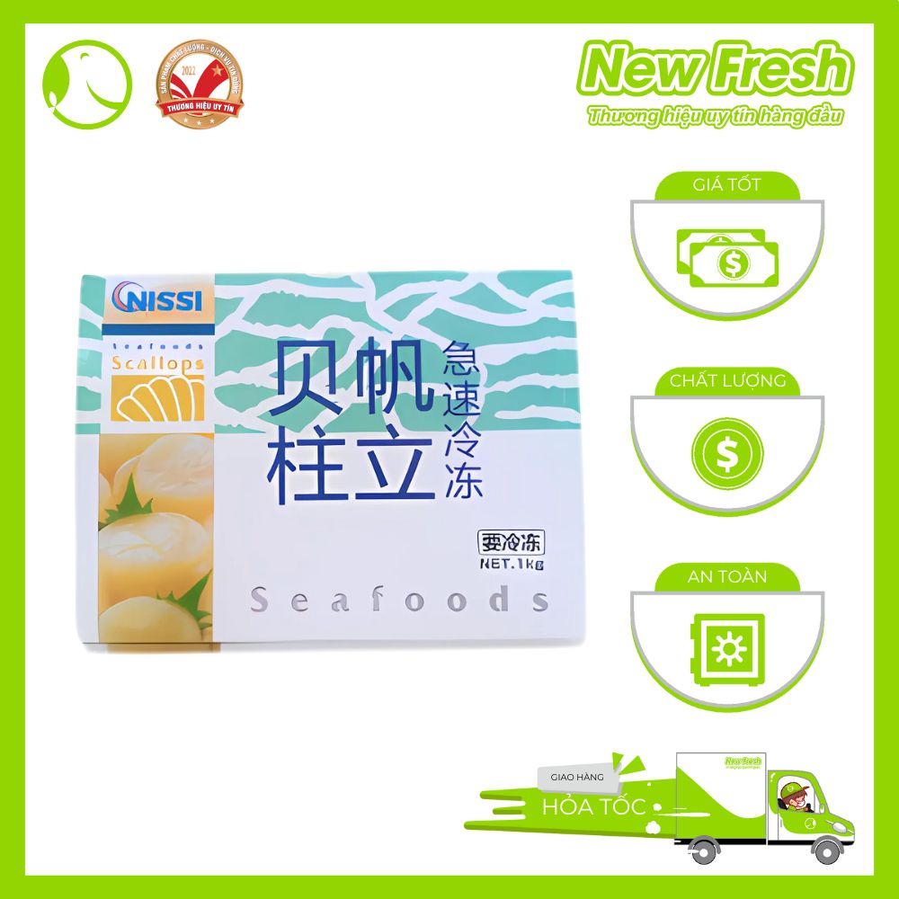 [HỎA TỐC HCM] Cồi sò điệp Sushi Nissi  21/35 con (Hộp 1 Kg)