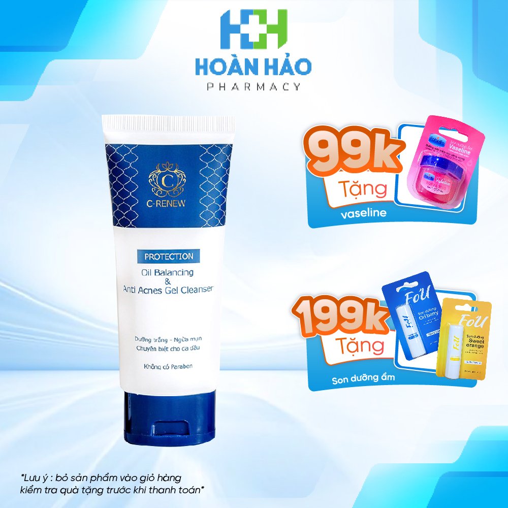 Gel rữa mặt c renew ngừa mụn dưỡng trắng da chuyên biệt cho da dầu