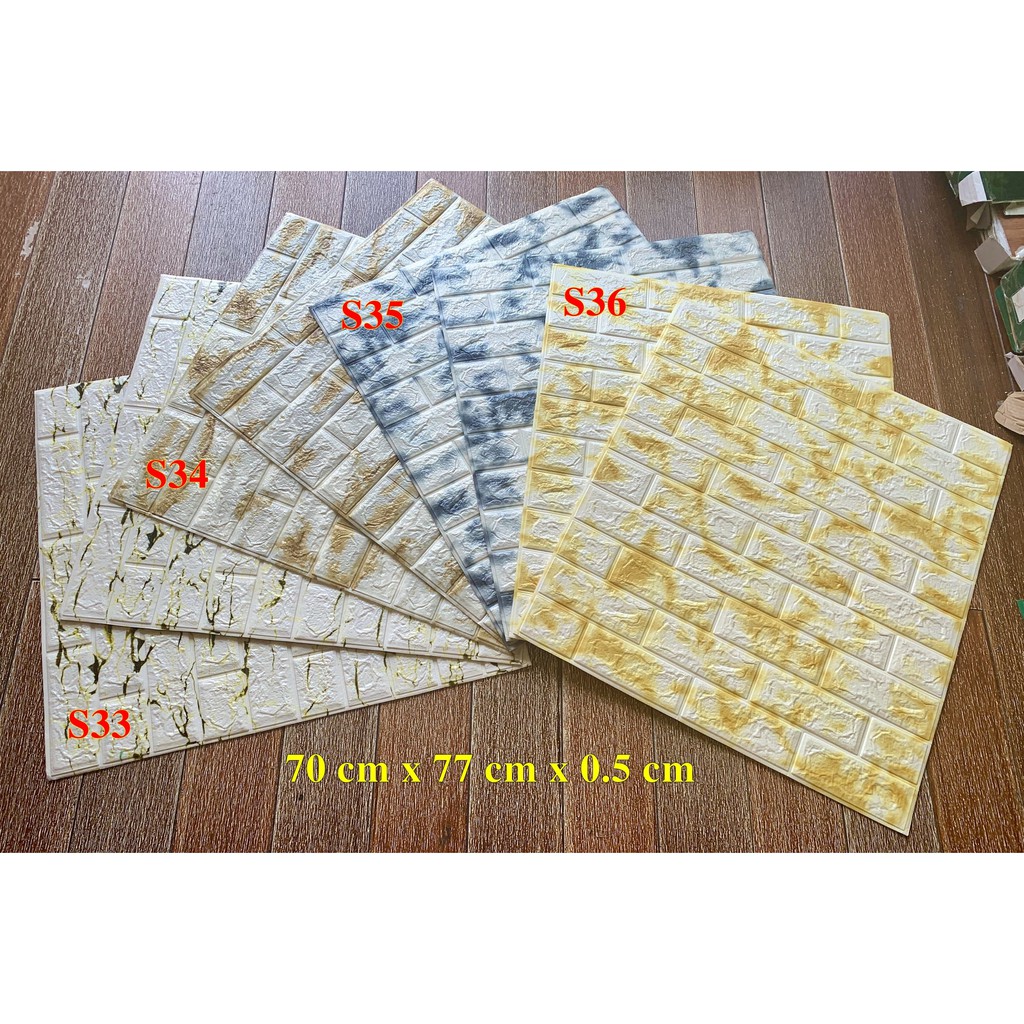 Xốp dán tường giả đá S33 dày 5mm giá rẻ