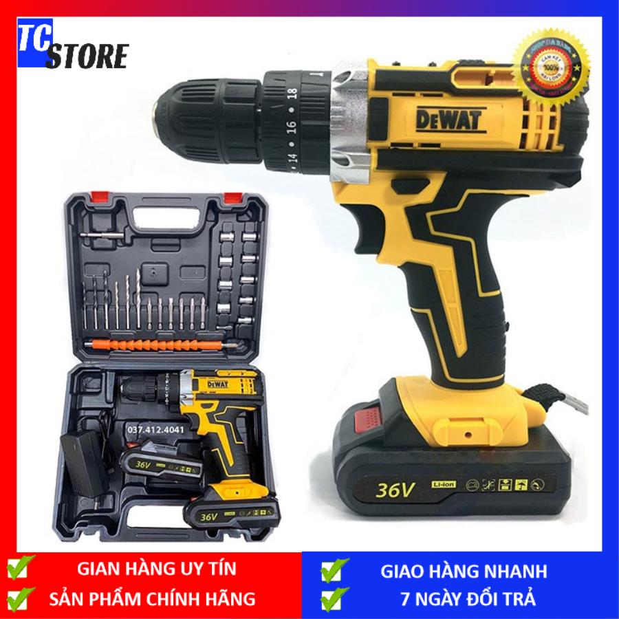 Máy khoan pin DeWALT 36v khoan búa - Máy khoan pin máy khoan pin có búa - Máy khoan pin Dewalt 36V 3 chức năng - Tặng bộ phụ kiện 24 chi tiết, Lõi đồng, Máy bắn vít cầm tay - Máy bắn vít 36v