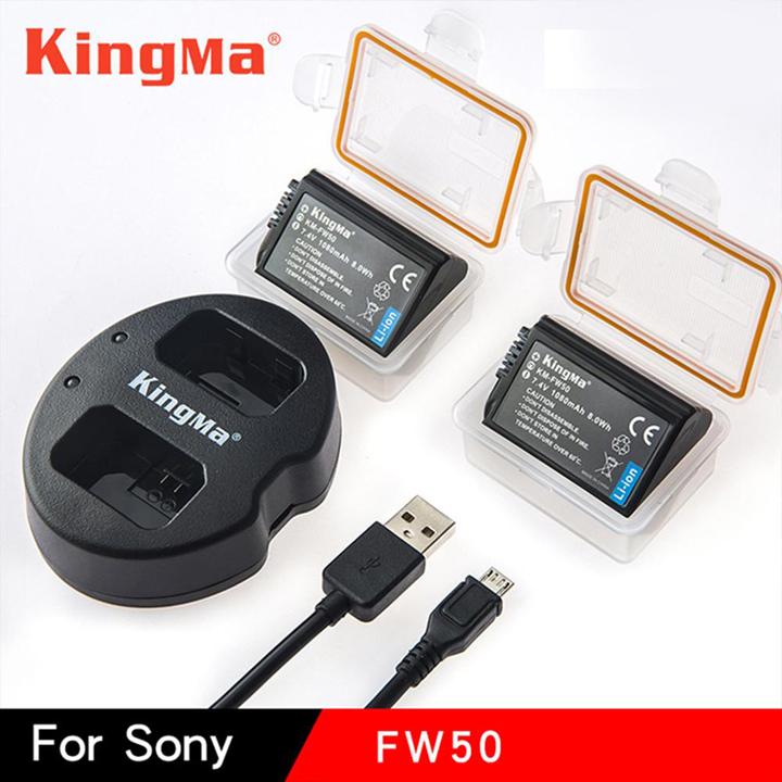 Bộ 2 pin sạc và đốc sạc đôi kingma np-fw50 cho sony a6000 a6300