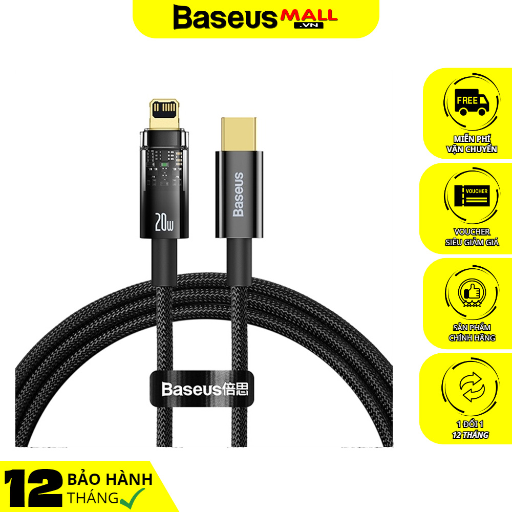 Cáp sạc nhanh Baseus Explorer Series Auto Power-Off Fast Charging Data Cable Type-C to IP 20W