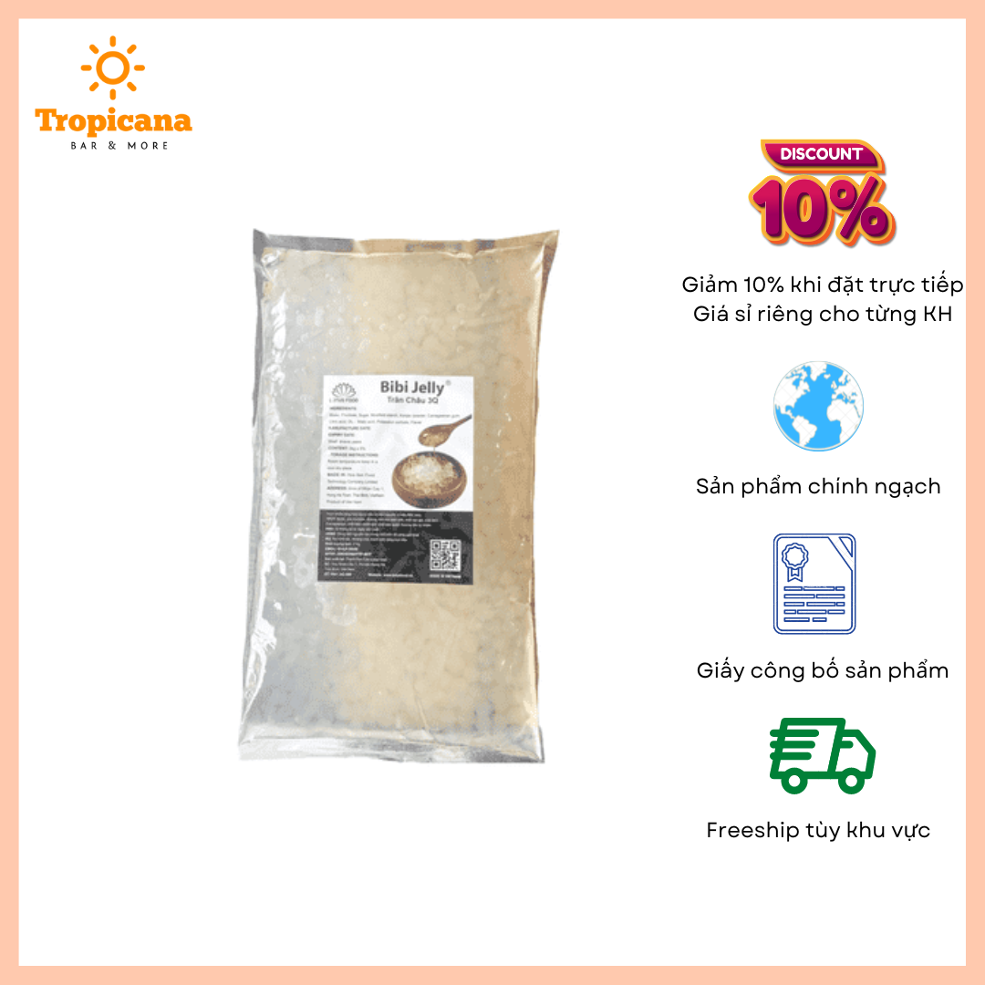 Trân châu 3q bibi trắng/caramel - bịch 2kg