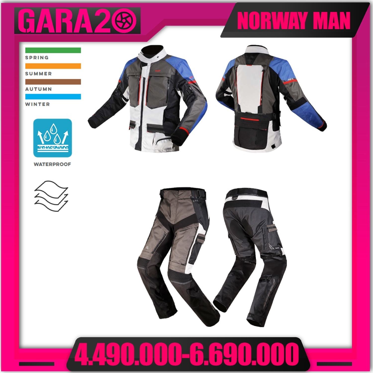 Quần áo giáp bảo hộ ls2 norwayman - gara20