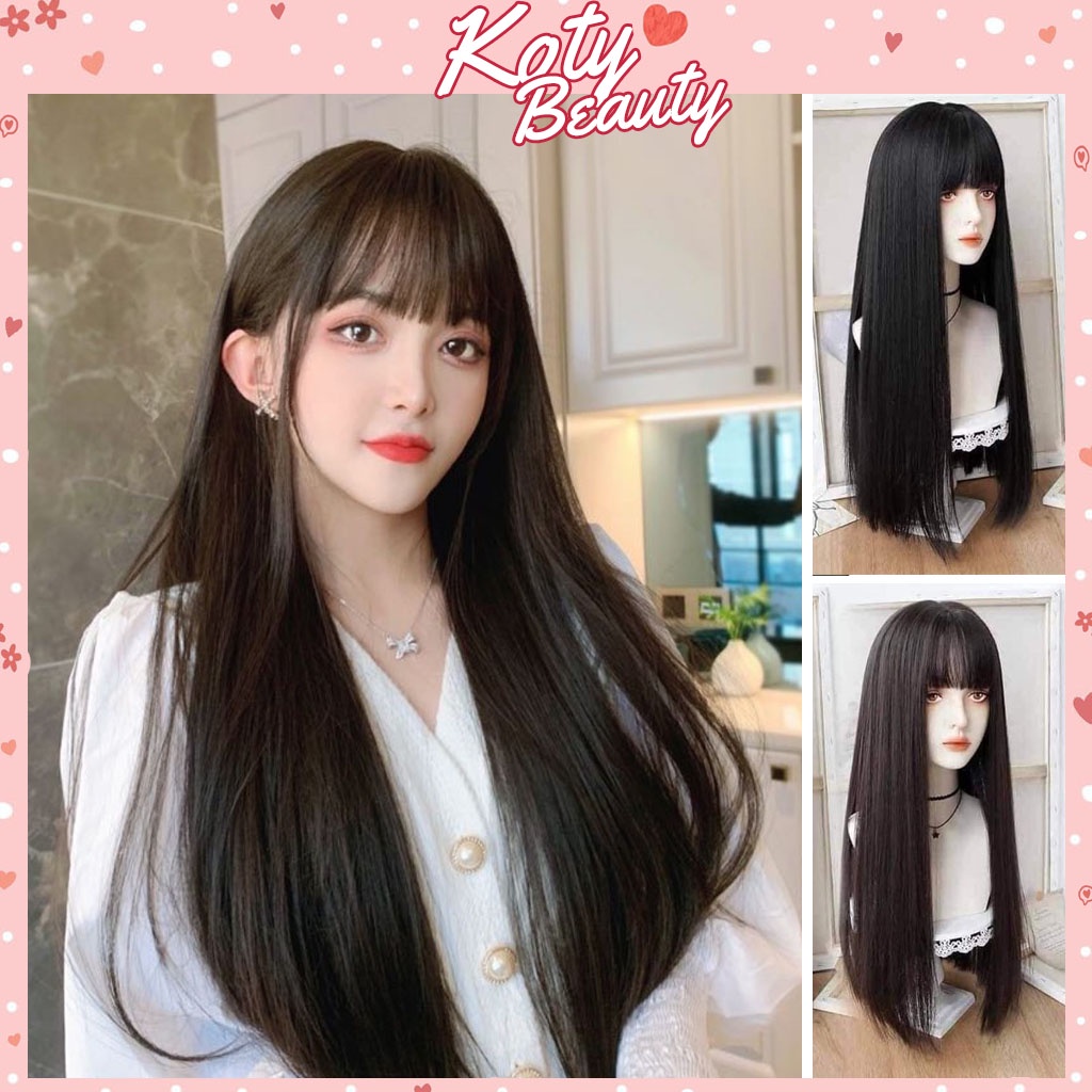 Wig natural head❤️Koty beauty❤️ Wig female whole head straight horizontal TG35