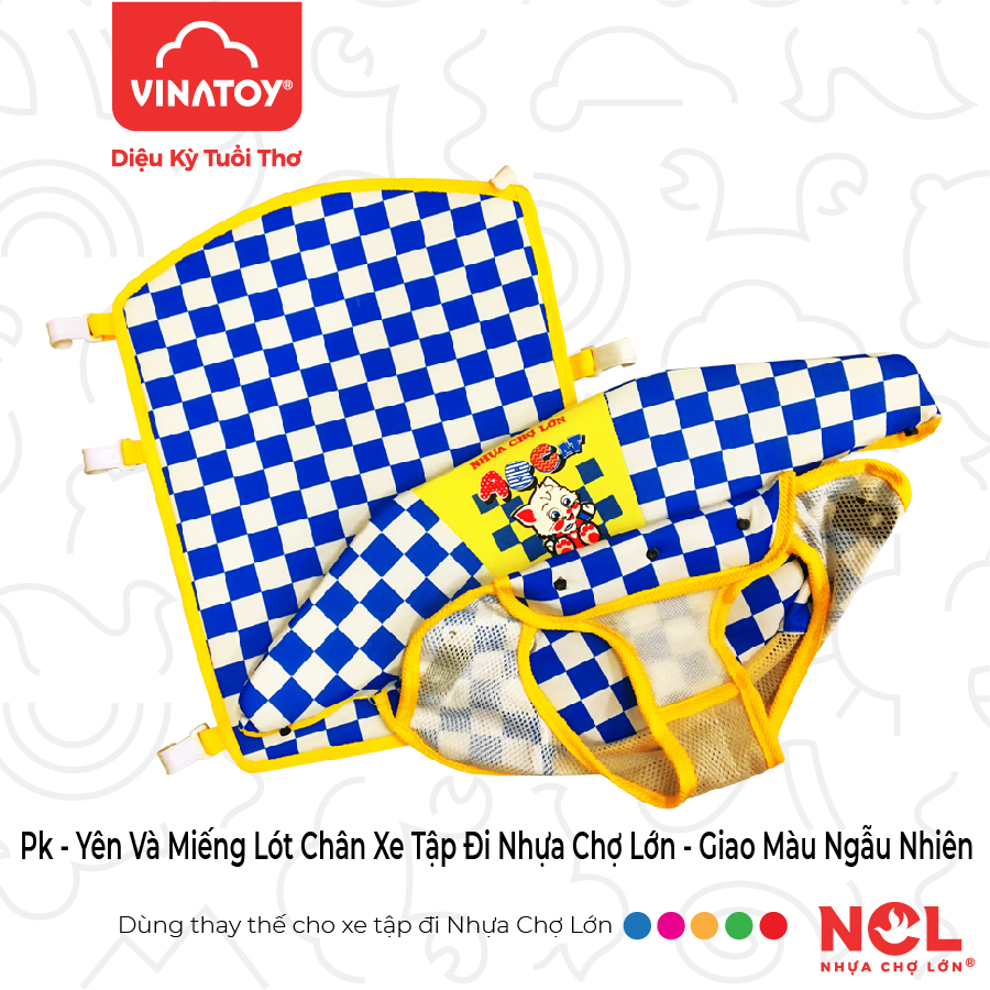 [GIAO NHANH 2H] PK - Yên và miếng lót chân Xe Tập Đi Nhựa Chợ Lớn - Màu giao ngẫu nhiên