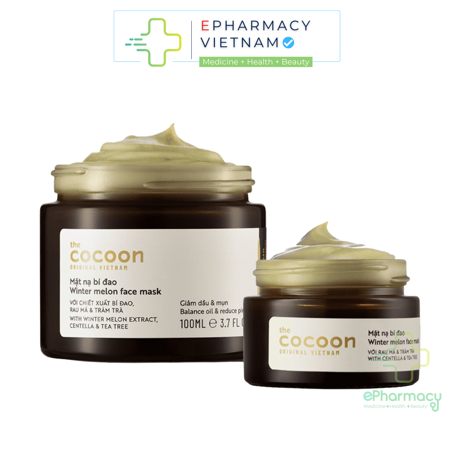 Mặt nạ cocoon bí đao giảm dầu giảm mụn cấp ẩm & sáng da - winter melon face mask 30ml/ 100ml