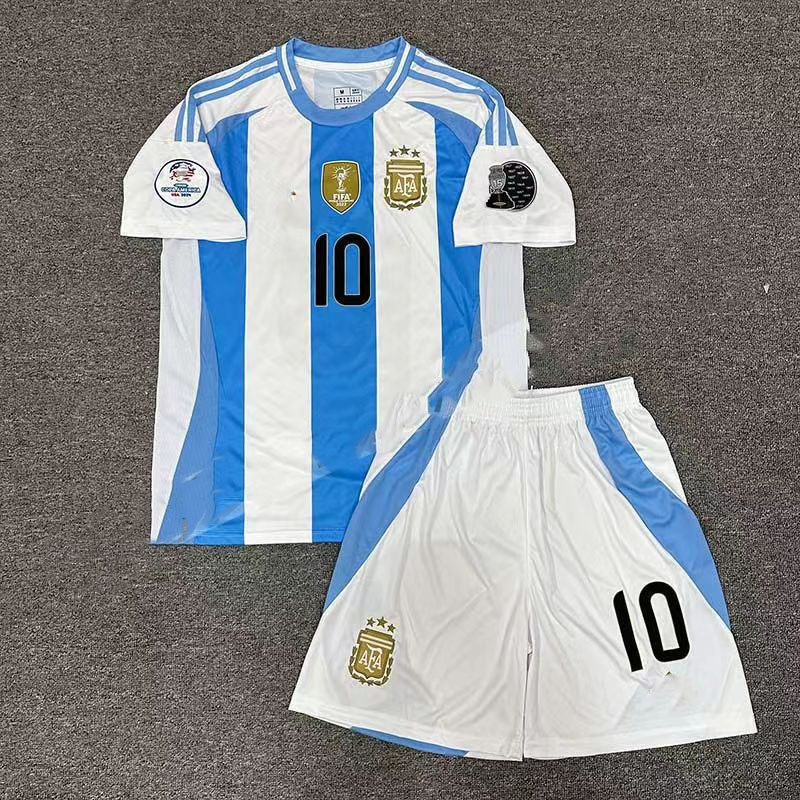 Euro 2024 Copa America Argentina home and away New Jersey Messi No. 10 children's football suit adul