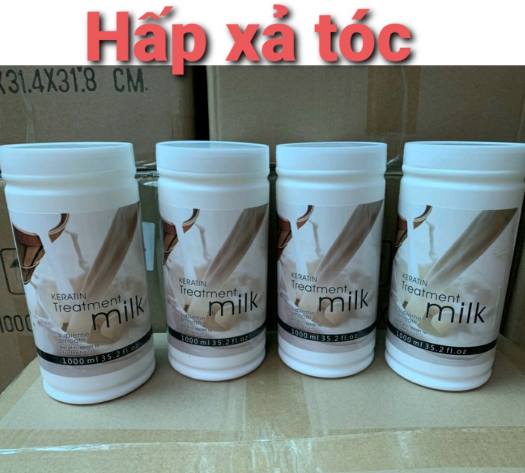 Hấp Dầu , Dầu Xả Chăm Sóc Tóc Chiết Xuất Từ Keratin Và Sữa 1000ml , Mềm Mịn , Mượt Tóc