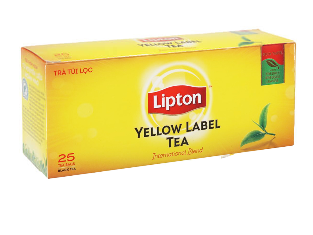 Trà đen túi lọc Lipton nhãn vàng hộp 50g 25 túi x 2g