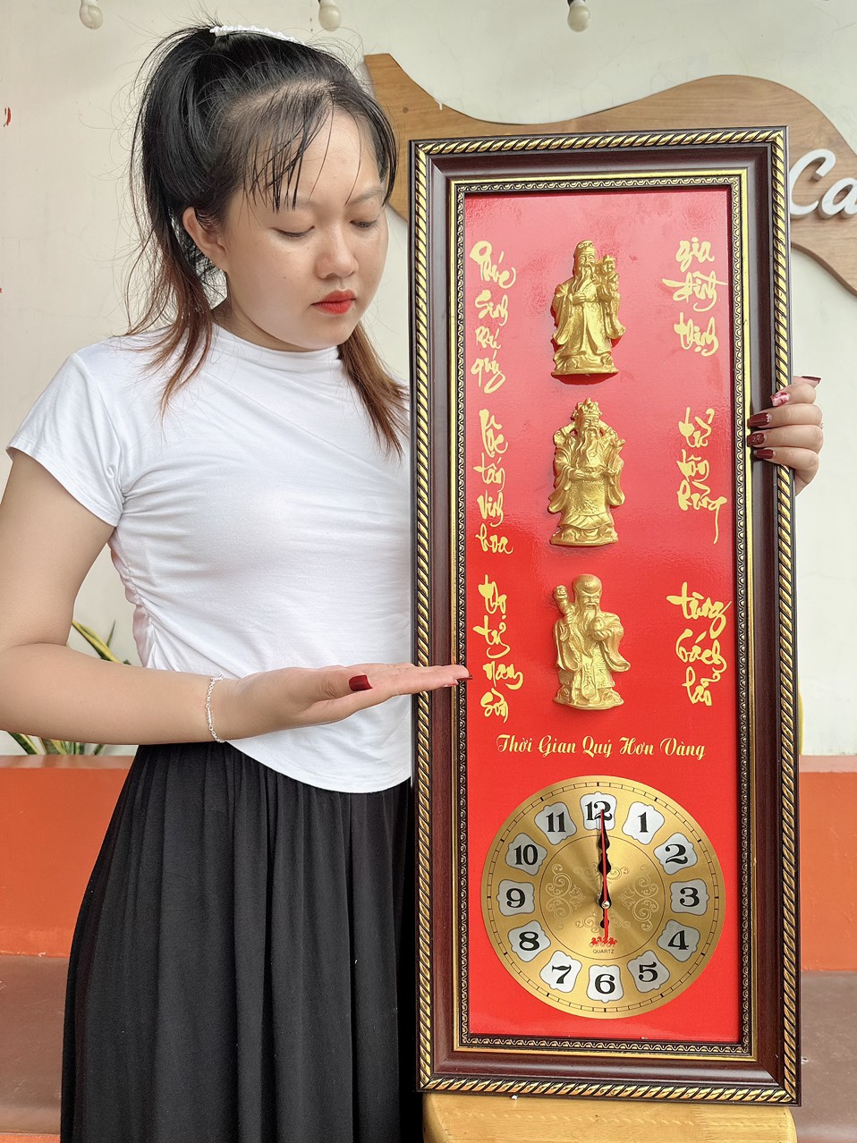 Tranh đồng hồ phúc lộc thọ tượng