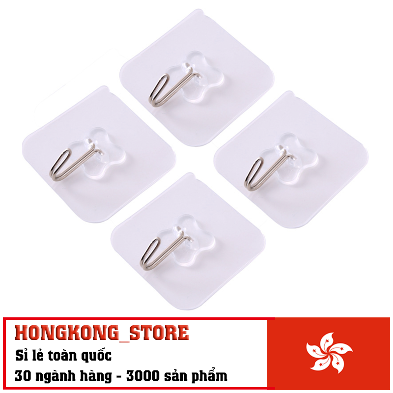 [COMBO 4 Chiếc] Móc dán tường trong suốt chịu lực siêu bền - Móc dán phù hợp mọi mặt phẳng