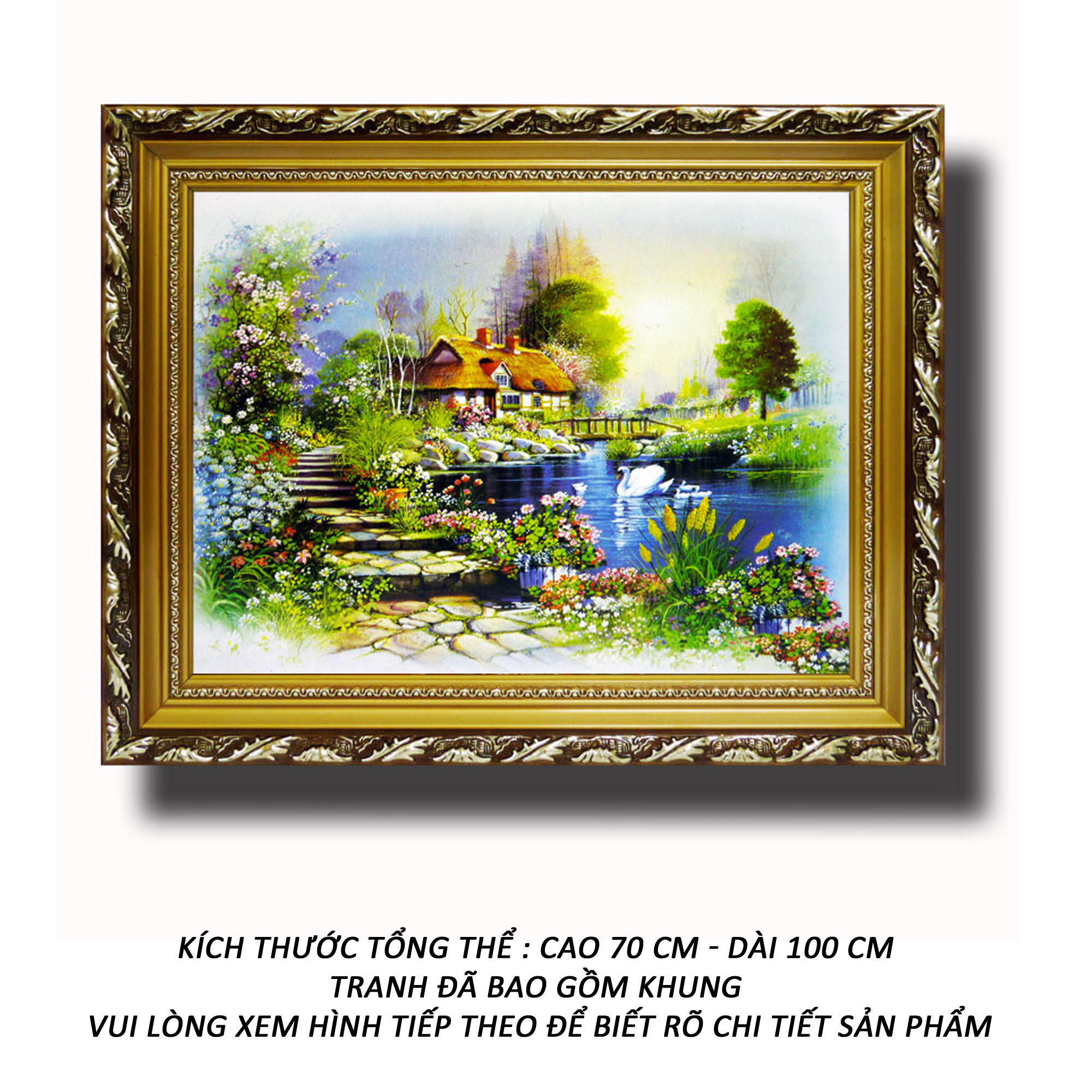 Tranh treo tường - Hòa Khí Sinh Tài 139 - Tranh Minh Hiền (KHUNG GỖ - 70 x 100cm)