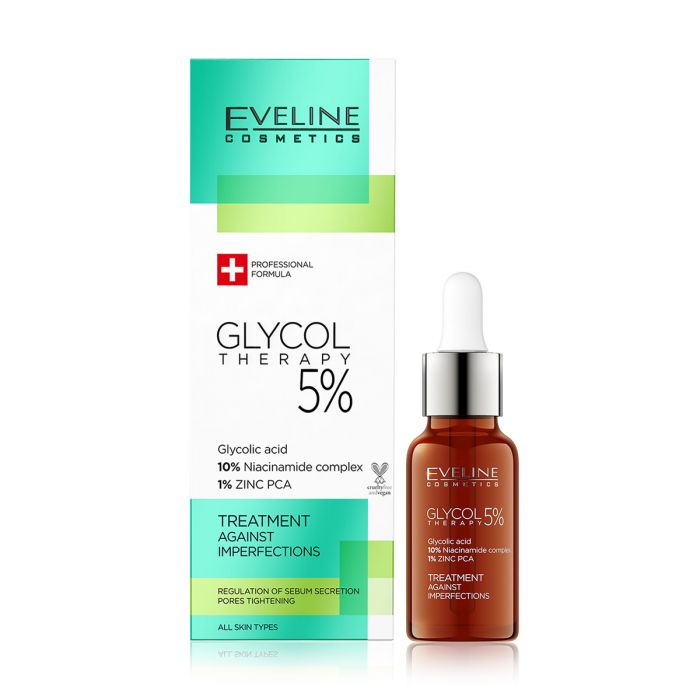 Tinh chất Eveline Glycol Therapy 5% thu nhỏ lỗ chân lông và giảm mụn 18ML