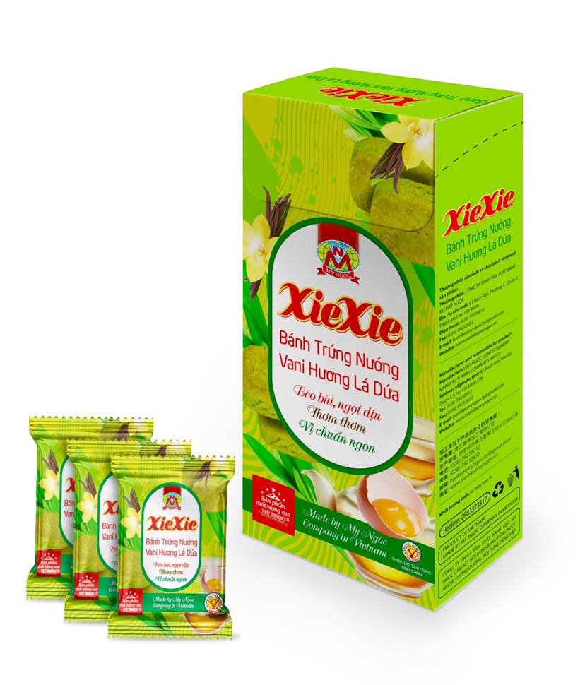 XieXie_ 180g Bánh trứng nướng VANI hương LÁ DỨA sữa tươi, GIÒN RỤM thơm LÁ DỨA béo SỮA, QUÀ TẶNG SANG TRỌNG cho đối tác