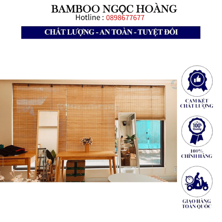 Mành tre che nắng, mành cọ trang trí, màn tăm tre giá rẻ, bền đẹp