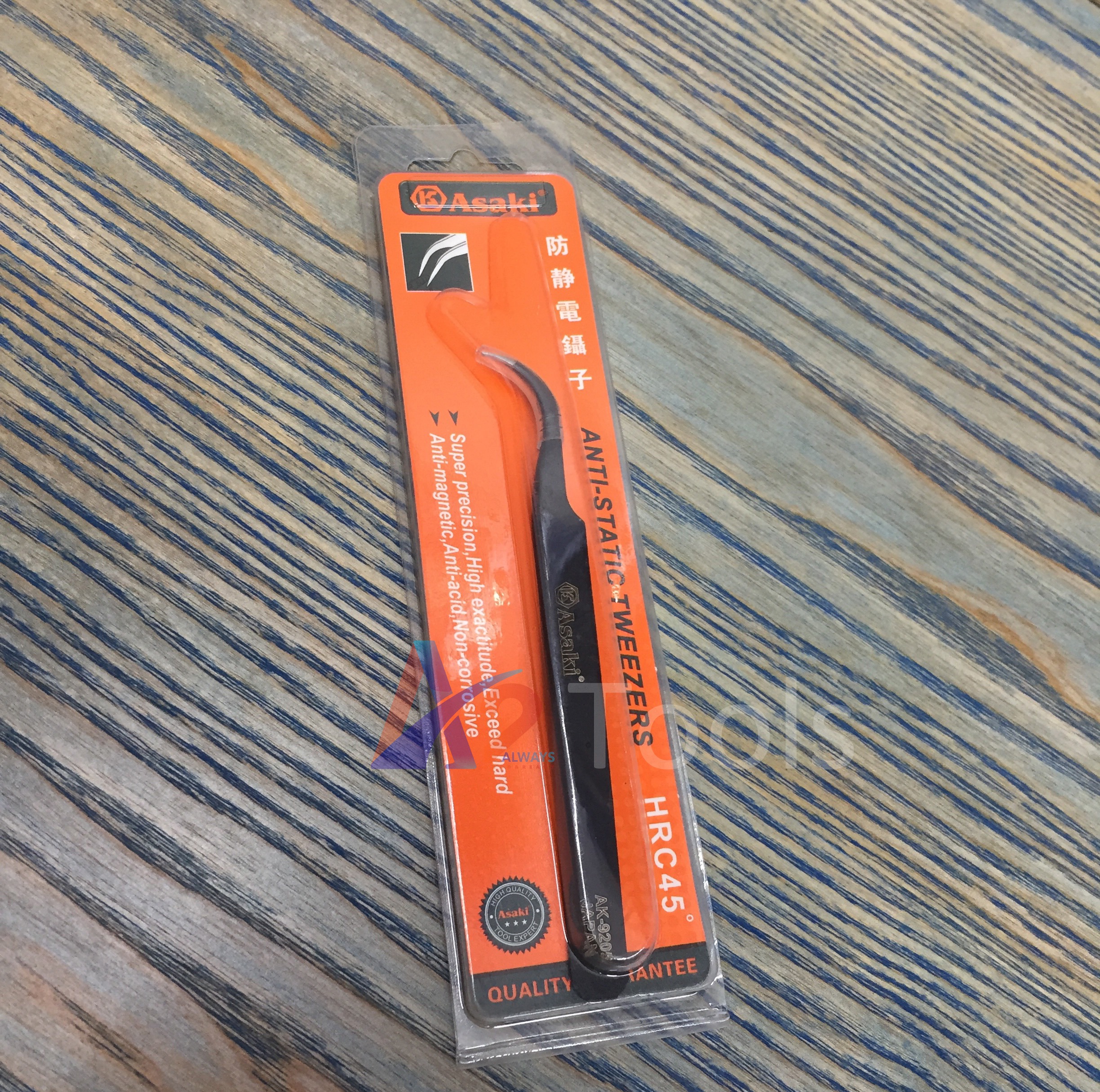 Nhíp gắp linh kiện tĩnh điện mũi cong Asaki AK-9205