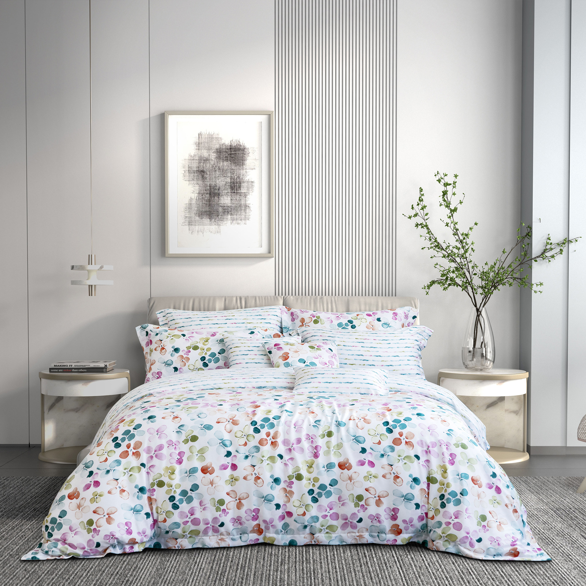 Bộ ga kèm Vỏ chăn Akemi Tencel Modal Ardent v2, gồm 6 món (Super King / King / Queen)