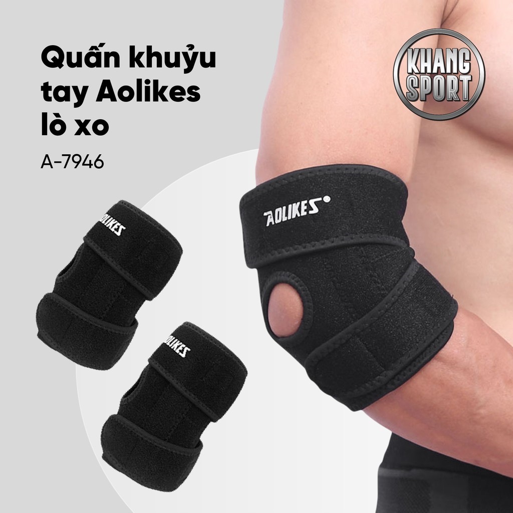 ✢♙ đai quấn khuỷu tay có lò xo aolikes a-7946 đai quấn bảo vệ khuỷu tay có lò xo chịu lực tập gym chính hãng cao cấp