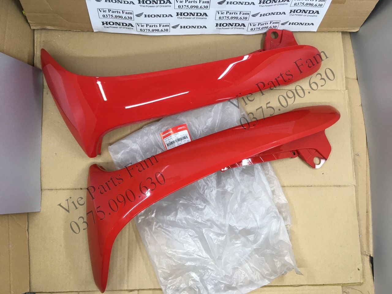 Cặp bửng Wave nhỏ 2 bóng đời đầu màu đỏ tươi, hàng din Honda mới 100%