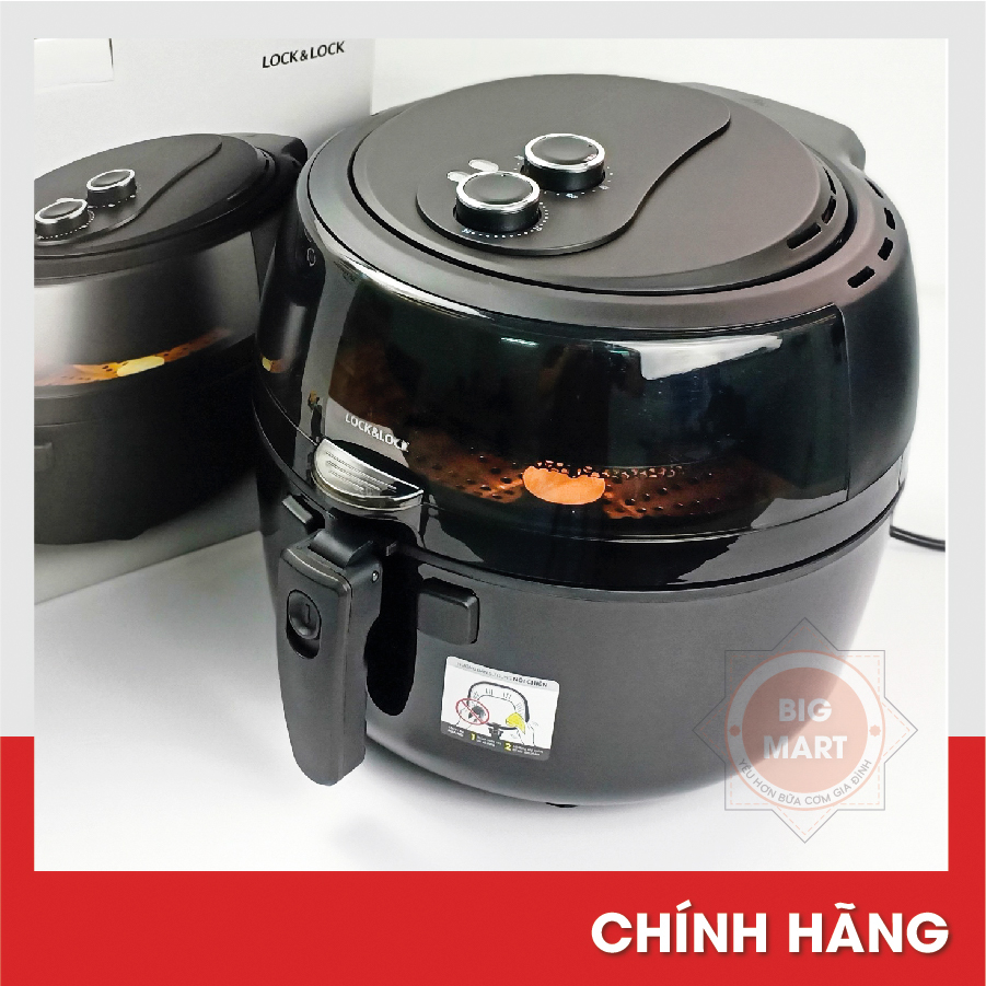Nồi chiên không dầu lock&lock ejf586 blk 6.5l có thanh đảo