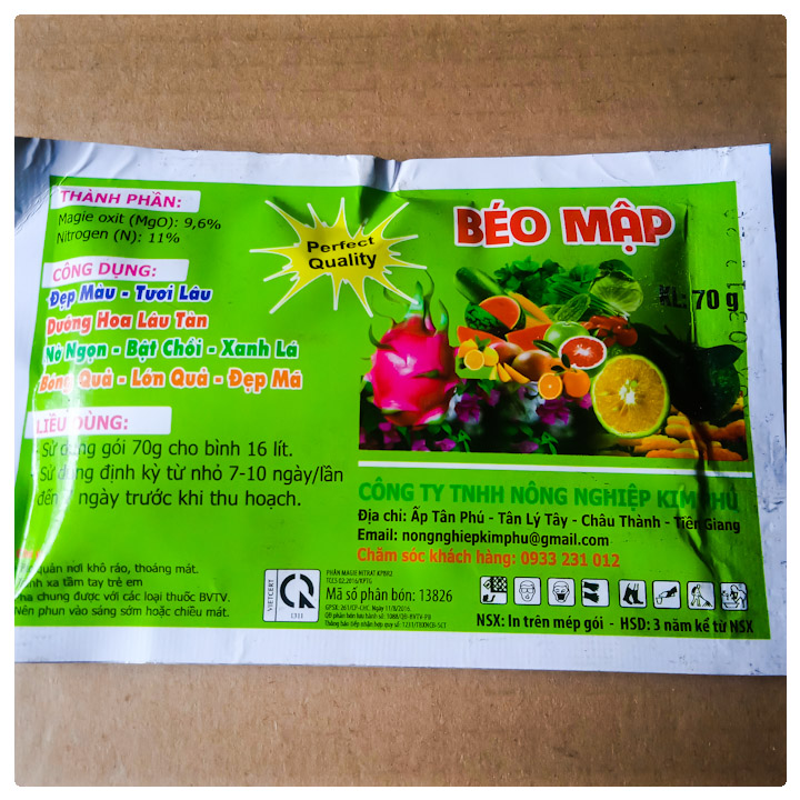 Phân bón cao cấp Béo Mập, mập cây, mập cọng, to gốc, nở ngọn, phì củ, lớn lá hoa kiểng cây giống rau màu