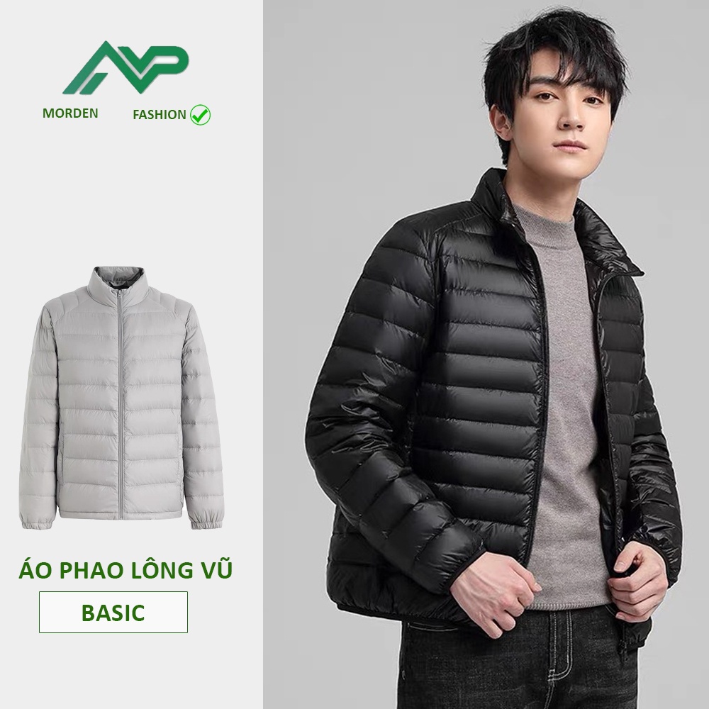 Áo phao nam lông vũ siêu nhẹ, áo khoác gió giữ nhiệt, cản mưa cản gió NPV