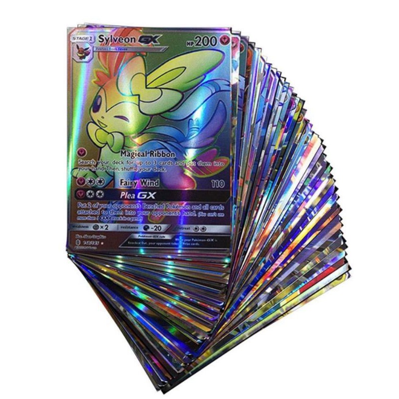 Set 100 thẻ bài pokemon cao cấp Gx, V, Vmax hiếm và mạnh
