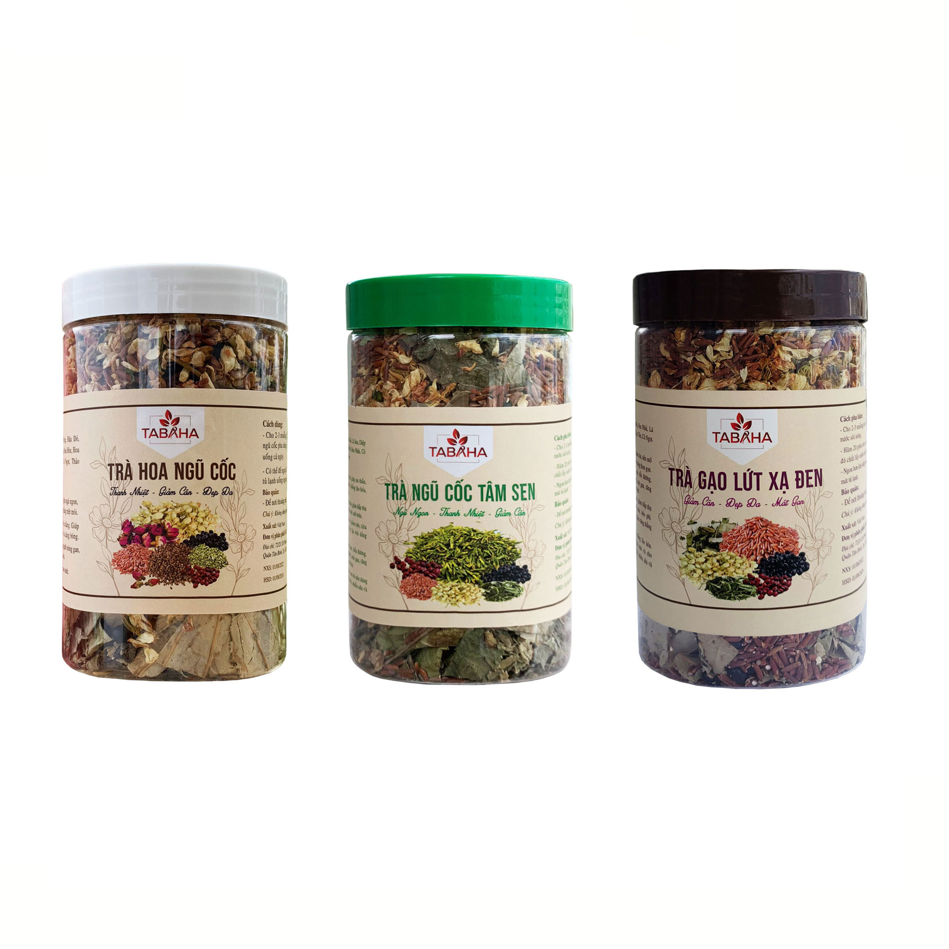 Trà Hoa Ngũ Cốc - Gạo Lứt - Xạ Đen - Đông trùng hạ thảo thanh lọc cơ thể giảm cân ngủ ngon TaBaHa 500G