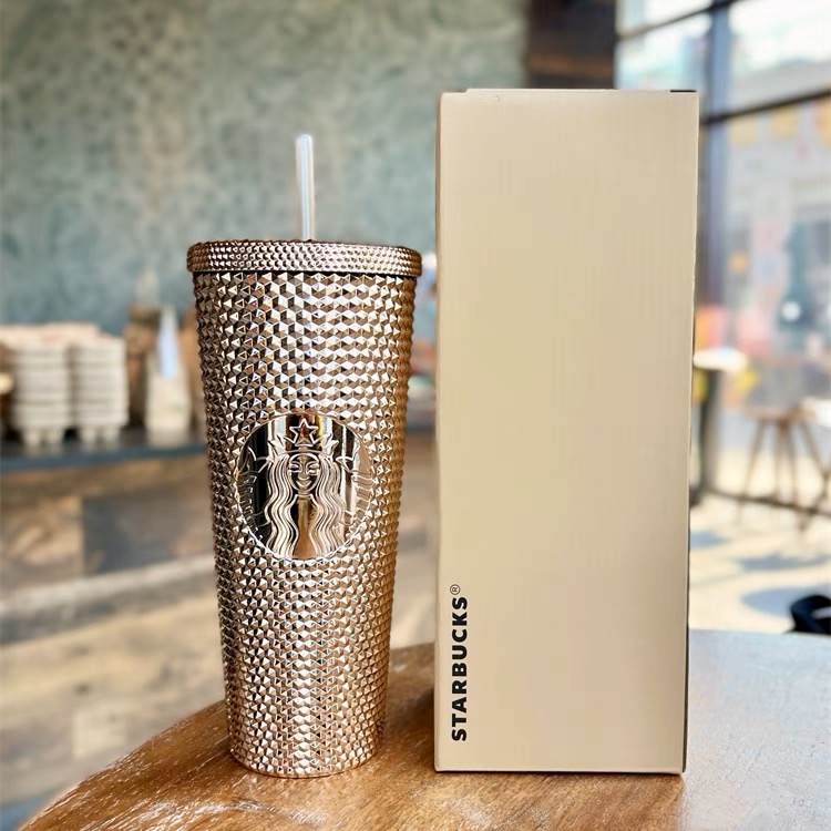 Cốc Starbucks phiên bản giới hạn vàng sầu riêng lấp lánh 2024 chính hãng