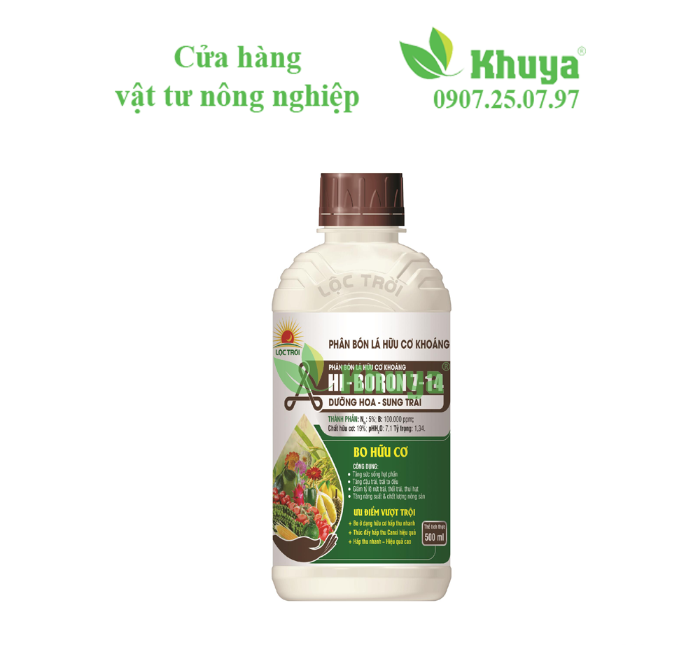 Phân bón lá Lộc Trời Hi-Boron 7-14 chai 500ml Bo Hữu Cơ