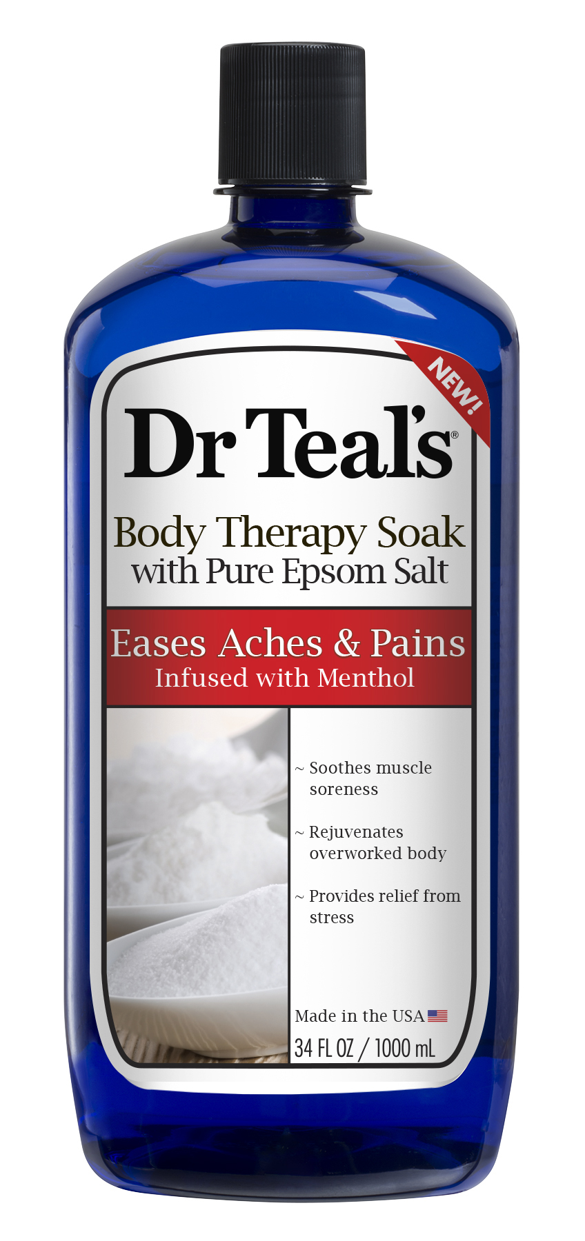 Dung dịch Muối Epsom để ngâm mình thương hiệu Dr Teal’s hương bạc hà và hương thảo nhập khẩu từ Mỹ, 1 lít