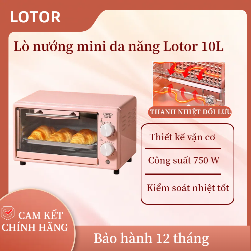 Lò nướng mini đa năng, lò nướng điện dung tích 10L - thiết kế nhỏ gọn dễ dàng sử dụng - Hàng chính hãng - Bảo hành 12 tháng