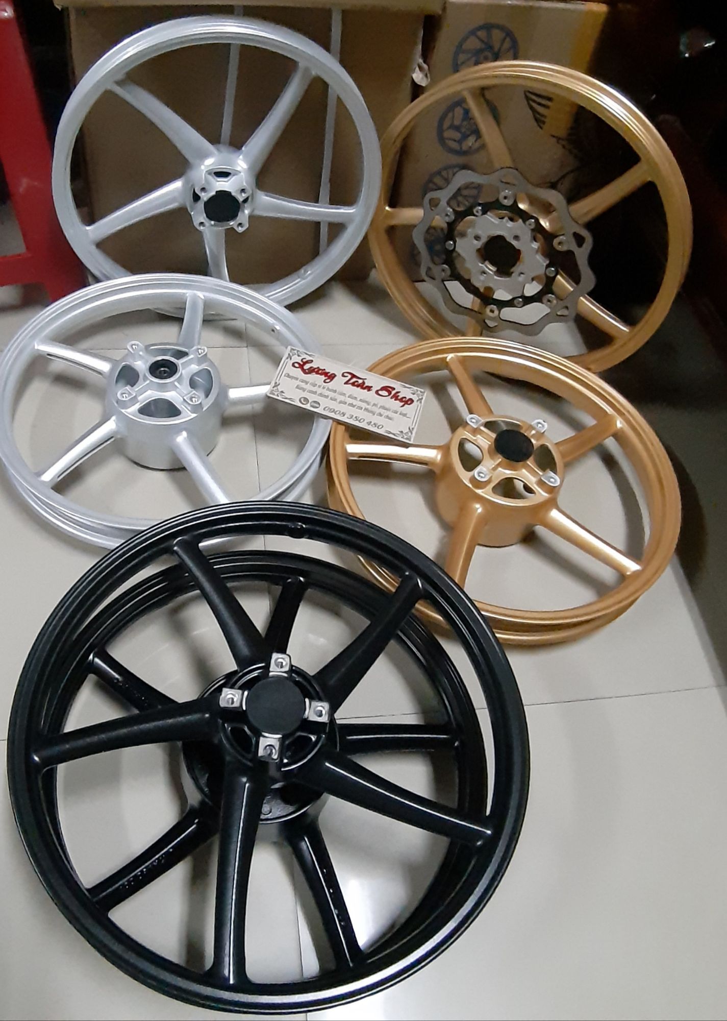 bánh mâm 5 cây WINNER bảng 1.4/1.6 kèm đĩa kiểu và bạc đạn