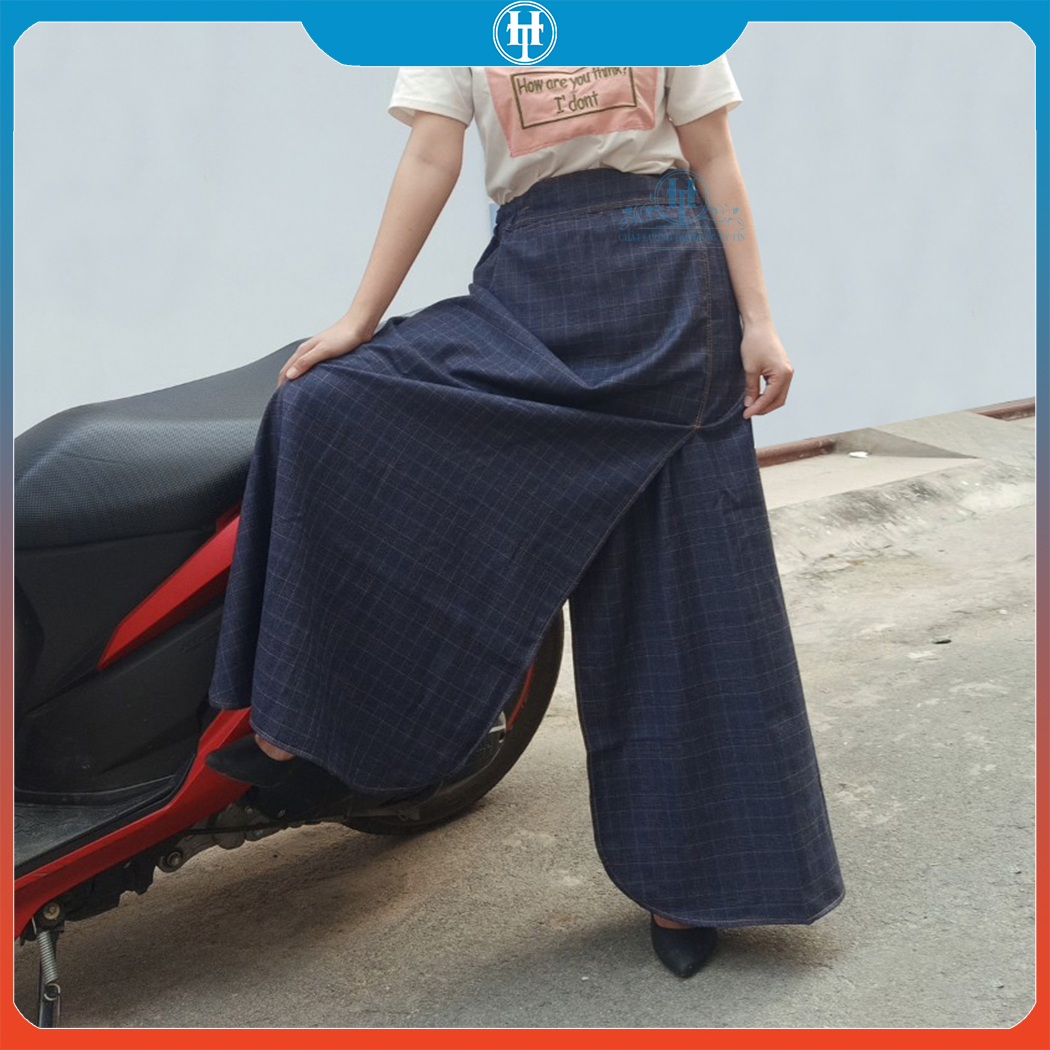 Chân váy chống nắng xẻ tà cho nữ có túi và nút bấm chân kht15 h&t fashion