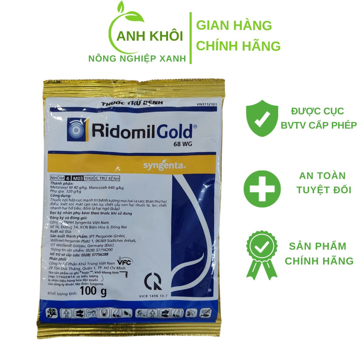 Ridomil gold 68wp thuốc trừ nấm bệnh cho cây trồng